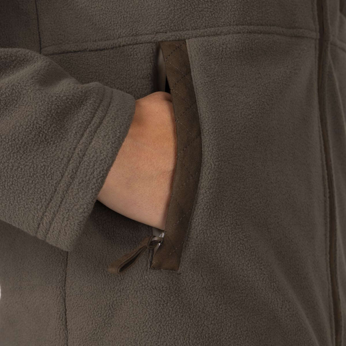 Aubrion by Shires Sudadera con capucha y cremallera Heritage Fleece Oliva oscura