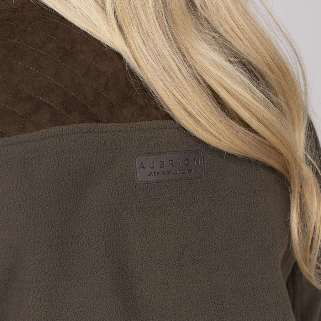 Aubrion by Shires Sudadera con capucha y cremallera Heritage Fleece Oliva oscura