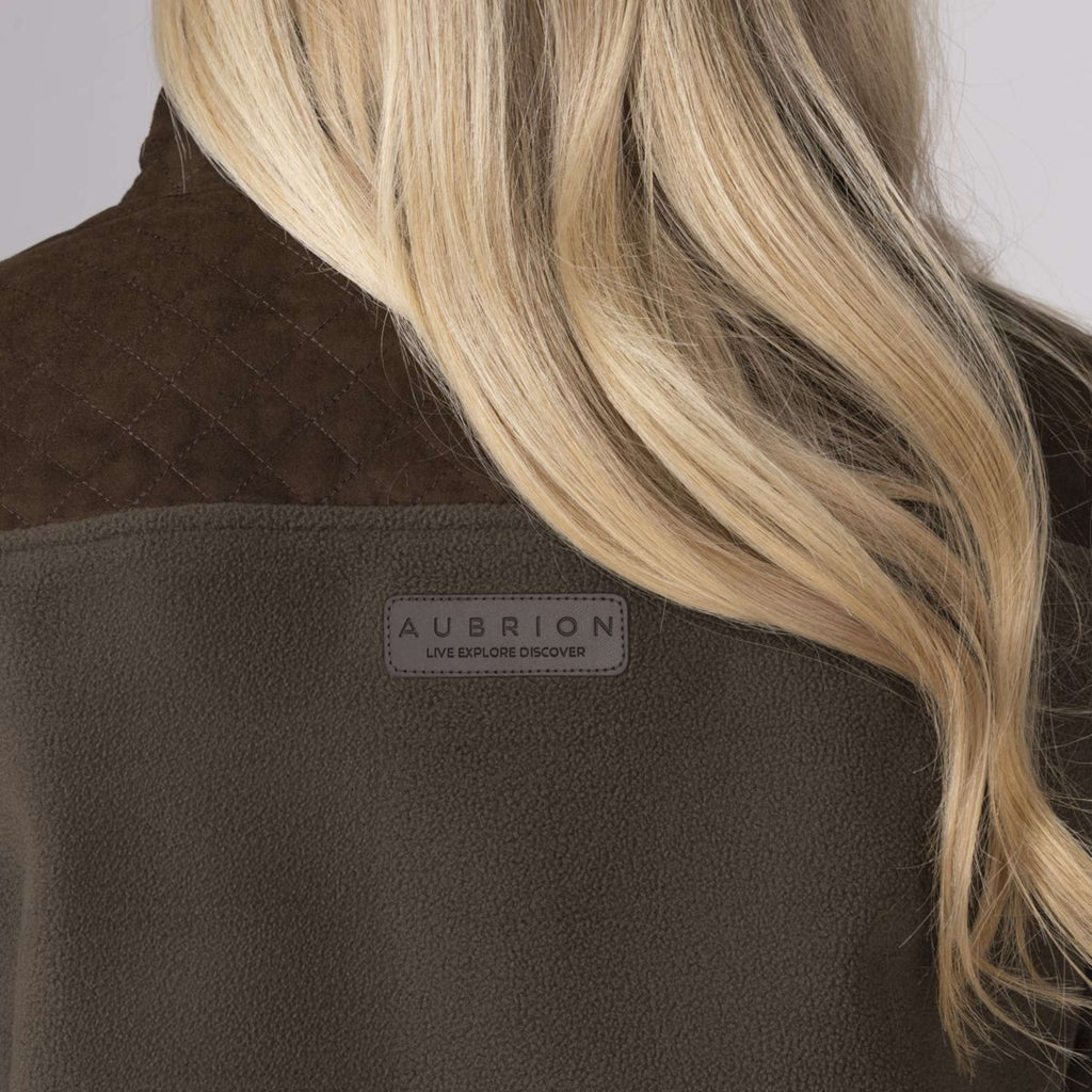Aubrion by Shires Sudadera con capucha y cremallera Heritage Fleece Oliva oscura