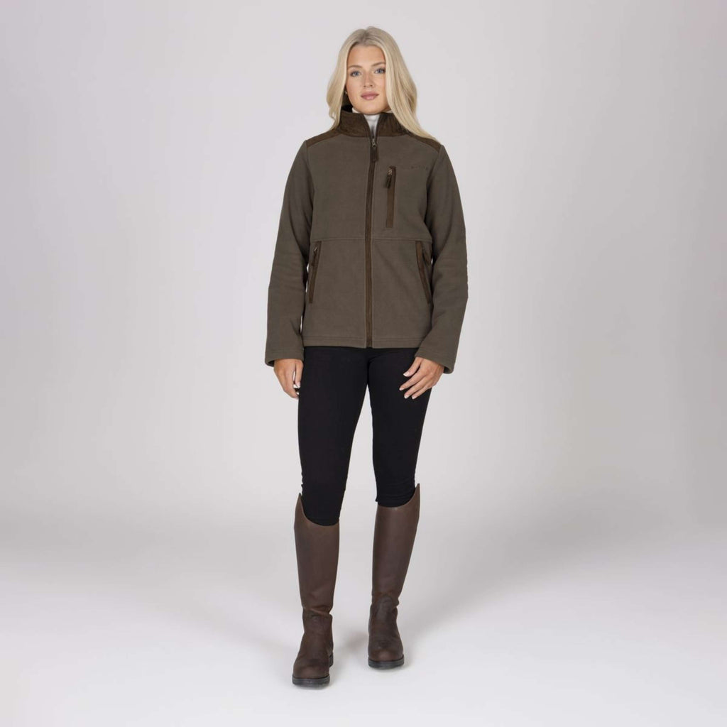 Aubrion by Shires Sudadera con capucha y cremallera Heritage Fleece Oliva oscura