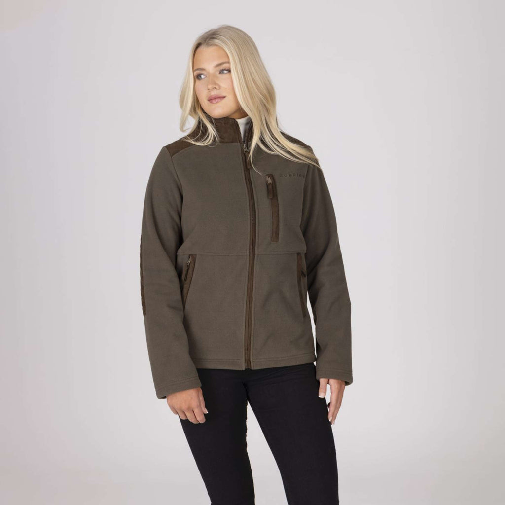 Aubrion by Shires Sudadera con capucha y cremallera Heritage Fleece Oliva oscura