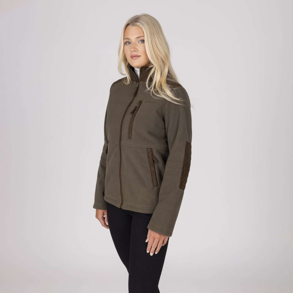 Aubrion by Shires Sudadera con capucha y cremallera Heritage Fleece Oliva oscura