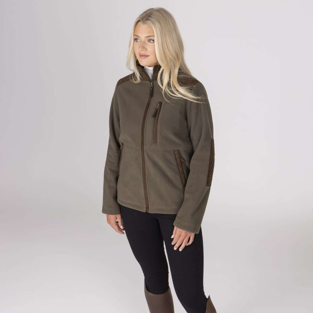 Aubrion by Shires Sudadera con capucha y cremallera Heritage Fleece Oliva oscura