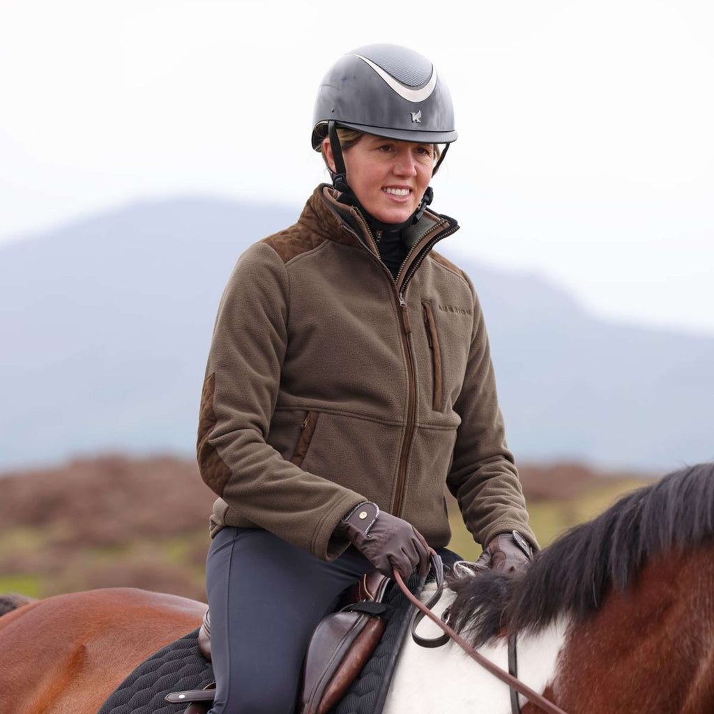 Aubrion by Shires Sudadera con capucha y cremallera Heritage Fleece Oliva oscura