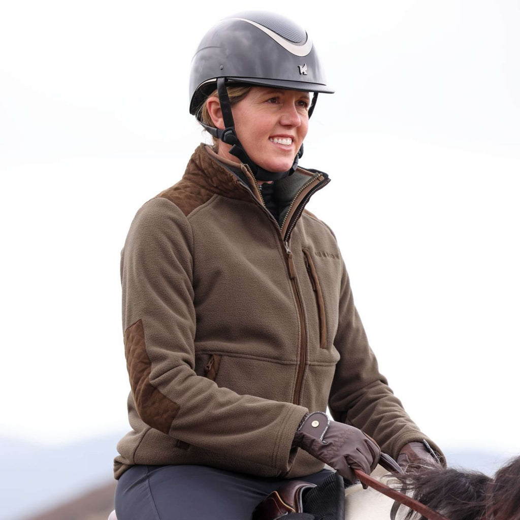 Aubrion by Shires Sudadera con capucha y cremallera Heritage Fleece Oliva oscura