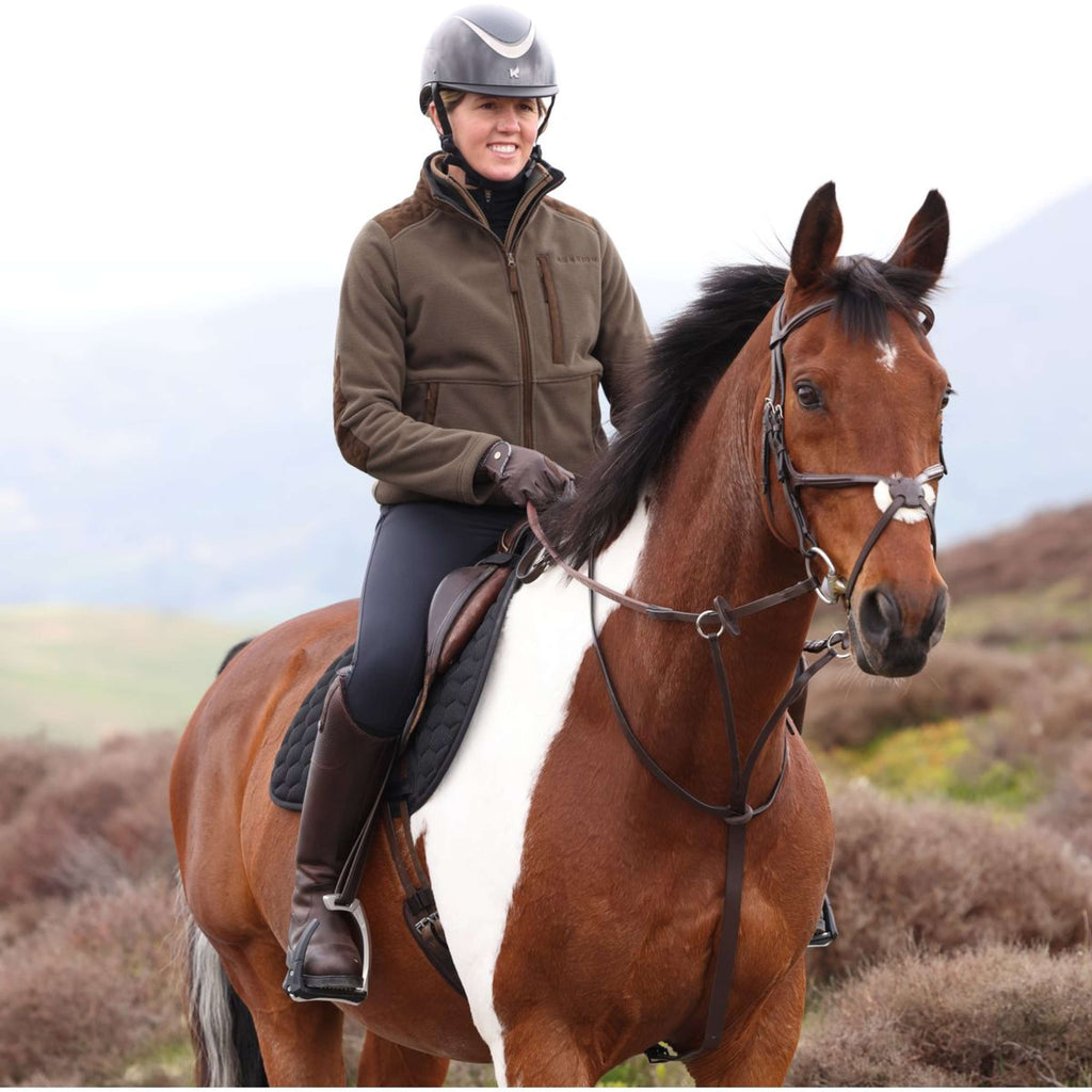 Aubrion by Shires Sudadera con capucha y cremallera Heritage Fleece Oliva oscura