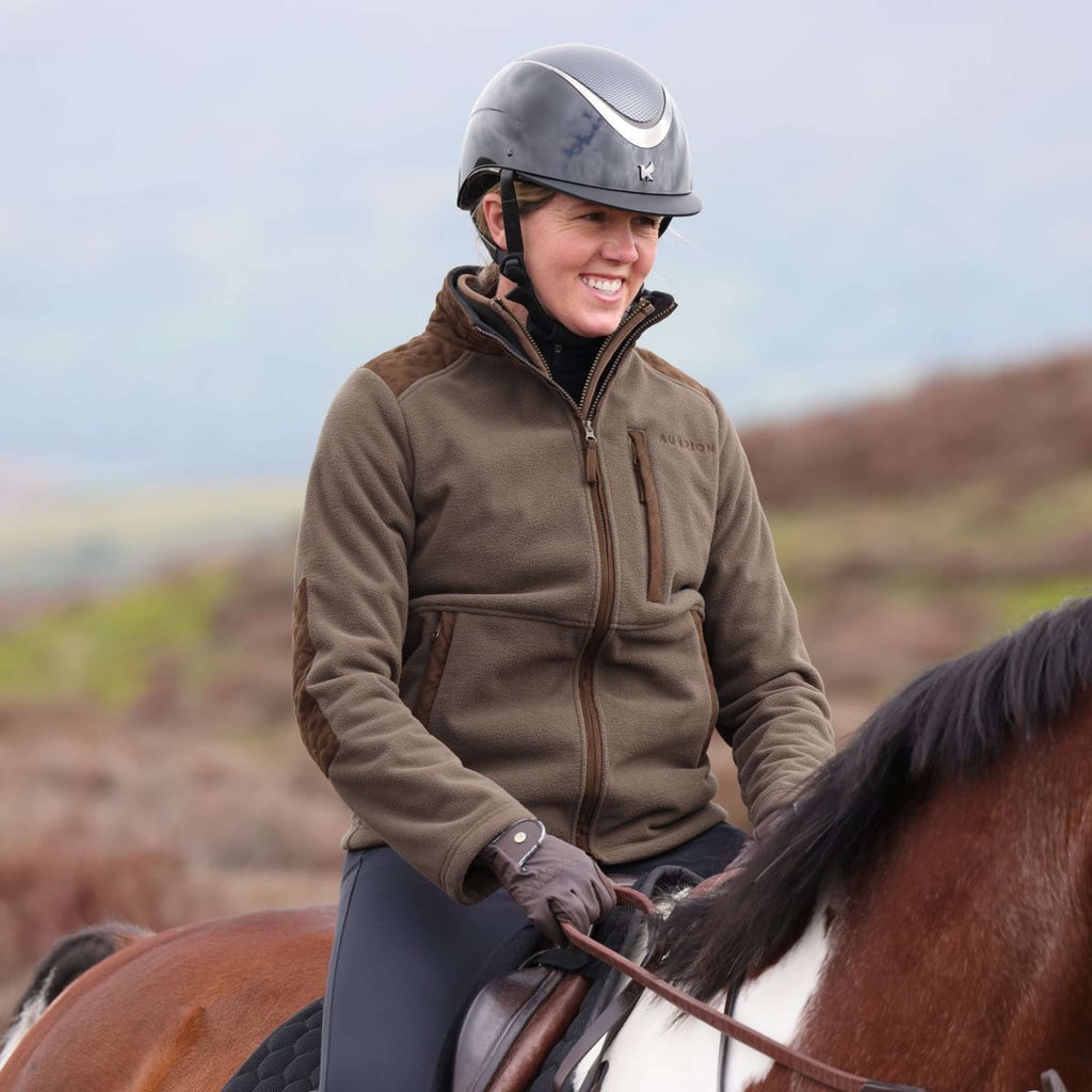 Aubrion by Shires Sudadera con capucha y cremallera Heritage Fleece Oliva oscura