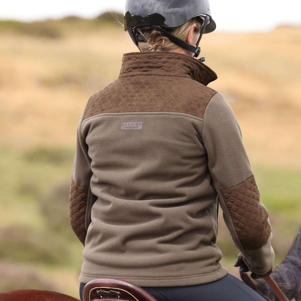 Aubrion by Shires Sudadera con capucha y cremallera Heritage Fleece Oliva oscura