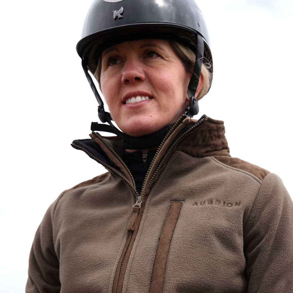 Aubrion by Shires Sudadera con capucha y cremallera Heritage Fleece Oliva oscura