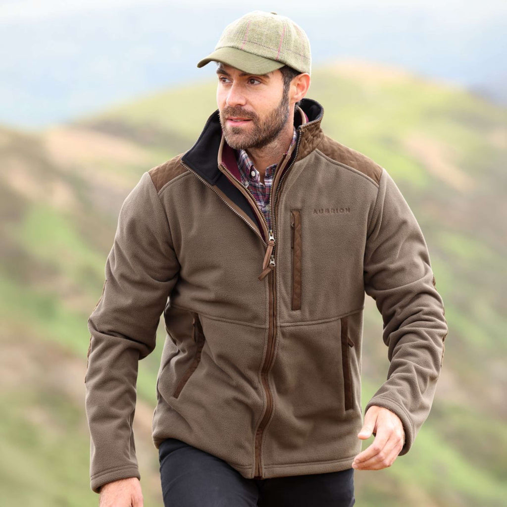 Aubrion by Shires Sudadera con capucha y cremallera Heritage Fleece Oliva oscura