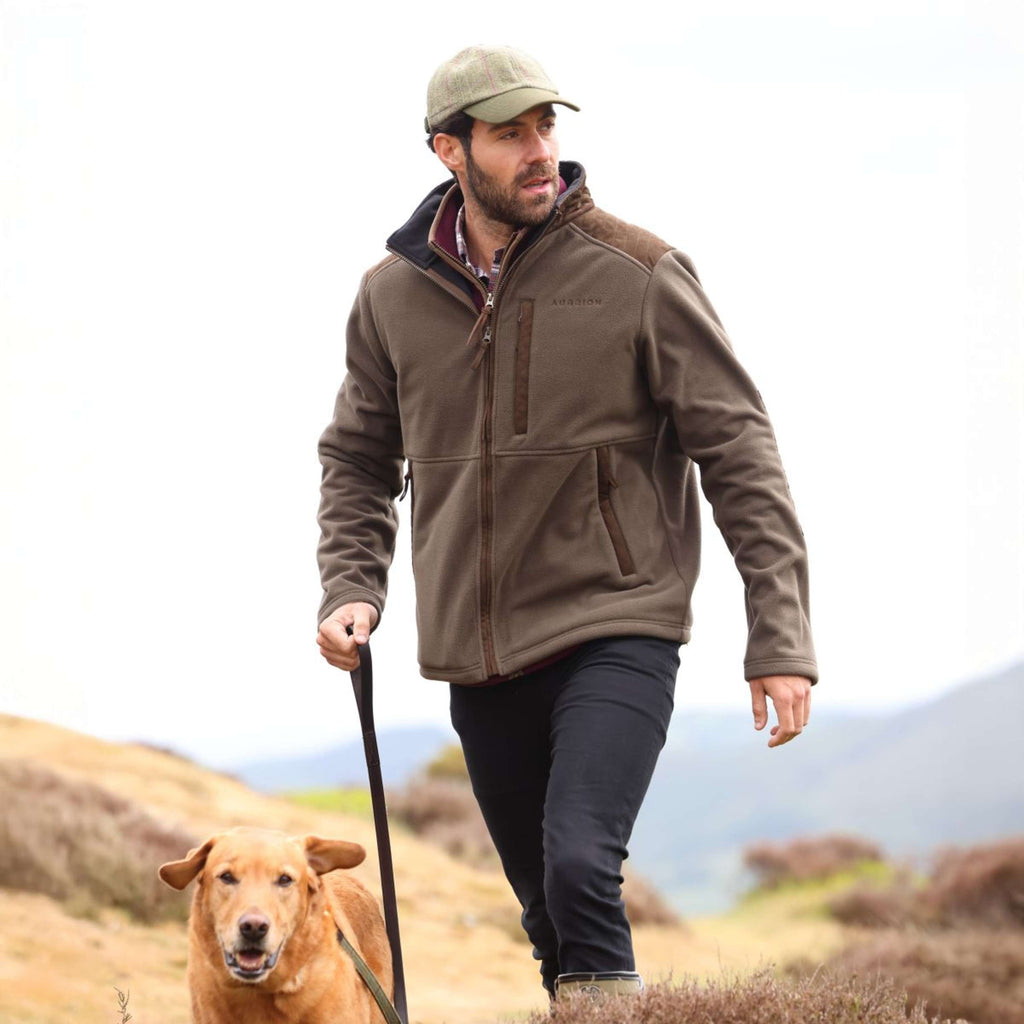 Aubrion by Shires Sudadera con capucha y cremallera Heritage Fleece Oliva oscura