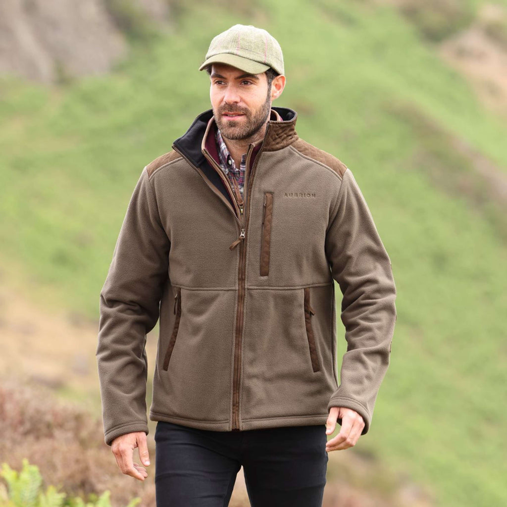 Aubrion by Shires Sudadera con capucha y cremallera Heritage Fleece Oliva oscura