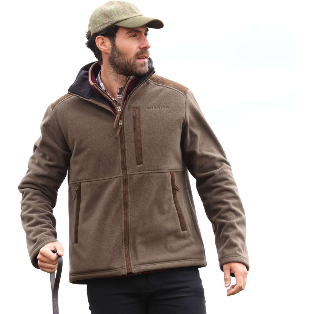 Aubrion by Shires Sudadera con capucha y cremallera Heritage Fleece Oliva oscura