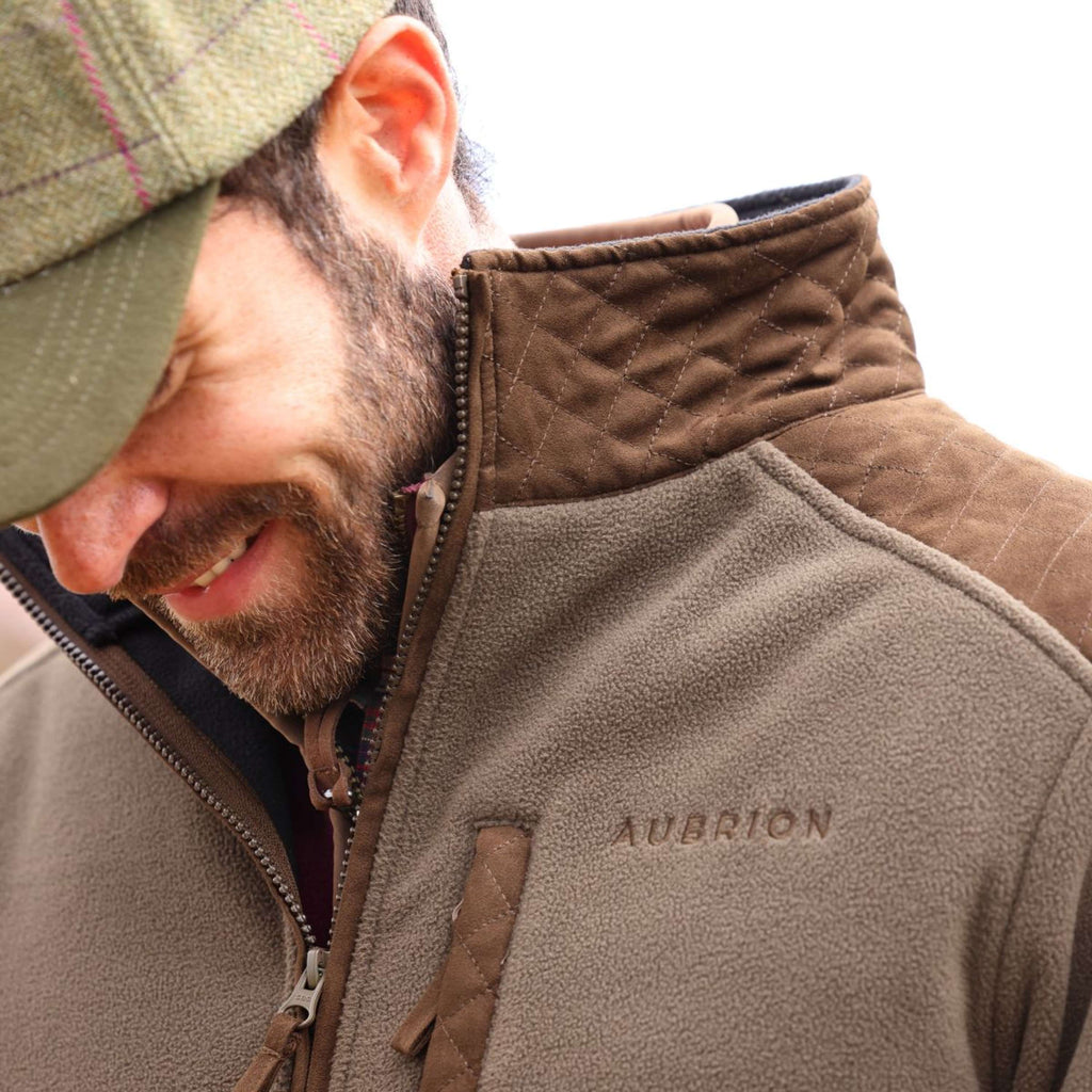Aubrion by Shires Sudadera con capucha y cremallera Heritage Fleece Oliva oscura