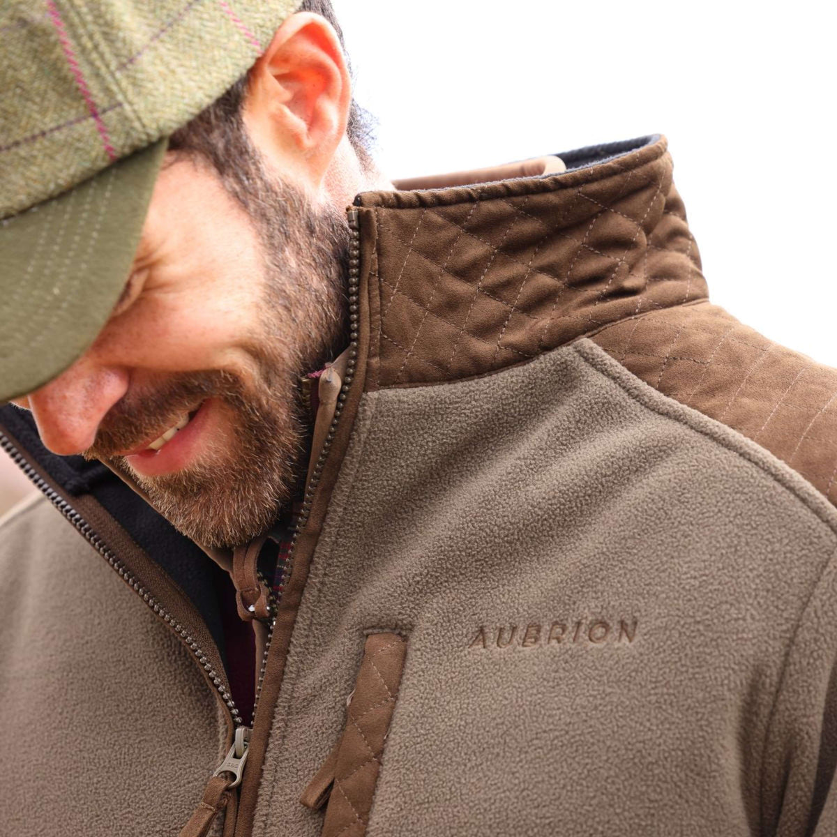 Aubrion by Shires Sudadera con capucha y cremallera Heritage Fleece Oliva oscura
