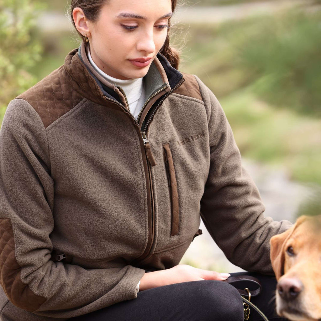 Aubrion by Shires Sudadera con capucha y cremallera Heritage Fleece Oliva oscura