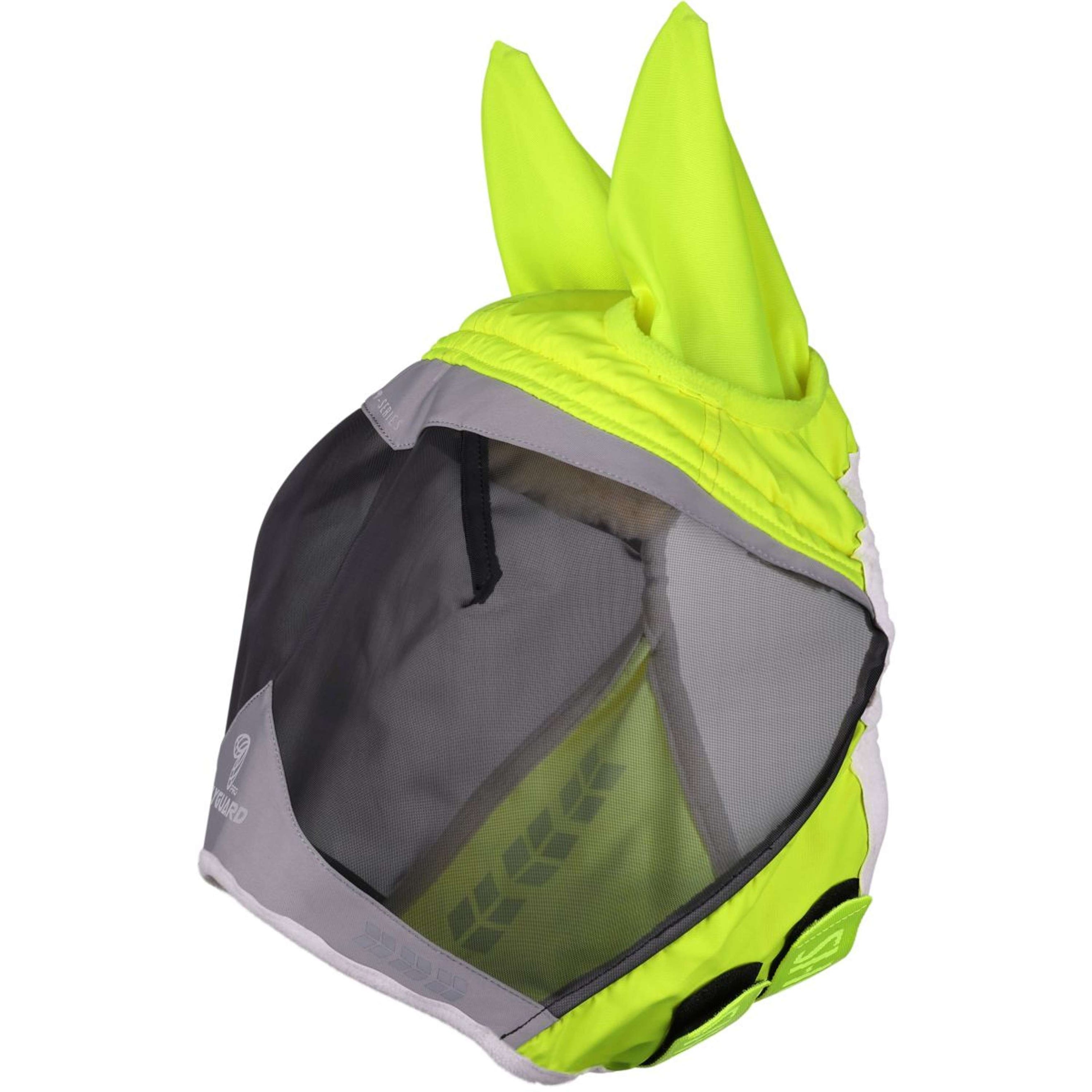 FlyGuard by Shires Máscara para Moscas Pro Hi-Viz Fine Mesh con Orejas Amarillo fluorescente