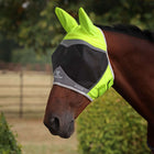 FlyGuard by Shires Máscara para Moscas Pro Hi-Viz Fine Mesh con Orejas Amarillo fluorescente