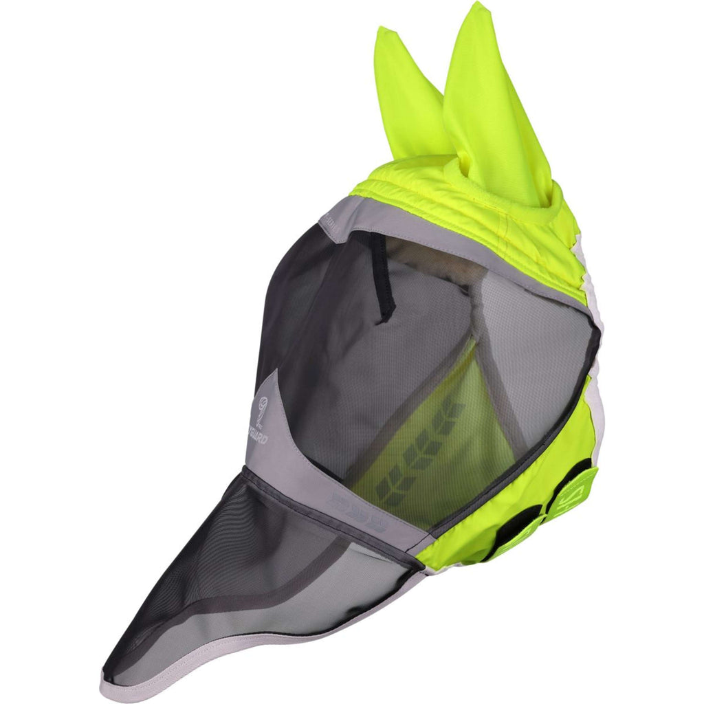 FlyGuard by Shires Máscara para Moscas Pro Hi-Viz Fine Mesh con Orejas y Nariz Amarillo fluorescente