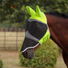 FlyGuard by Shires Máscara para Moscas Pro Hi-Viz Fine Mesh con Orejas y Nariz Amarillo fluorescente
