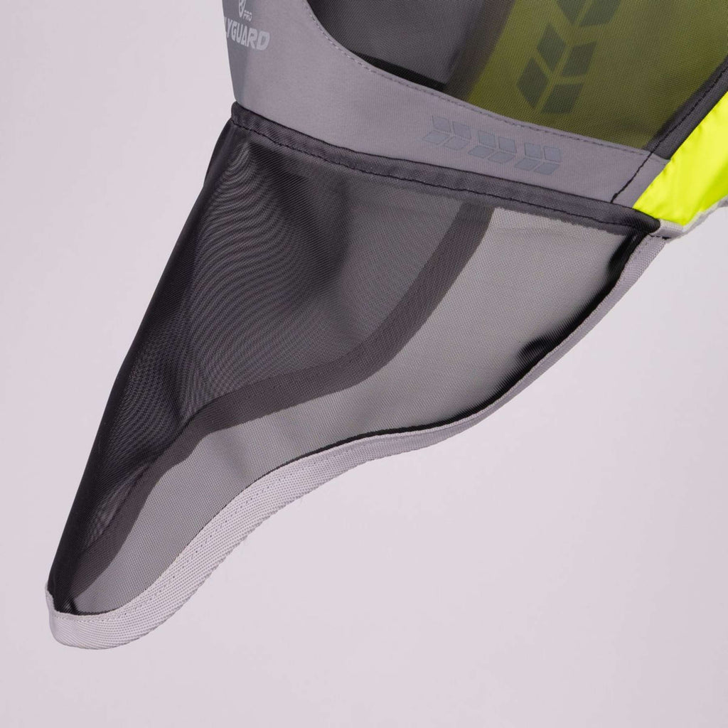 FlyGuard by Shires Máscara para Moscas Pro Hi-Viz Fine Mesh con Orejas y Nariz Amarillo fluorescente