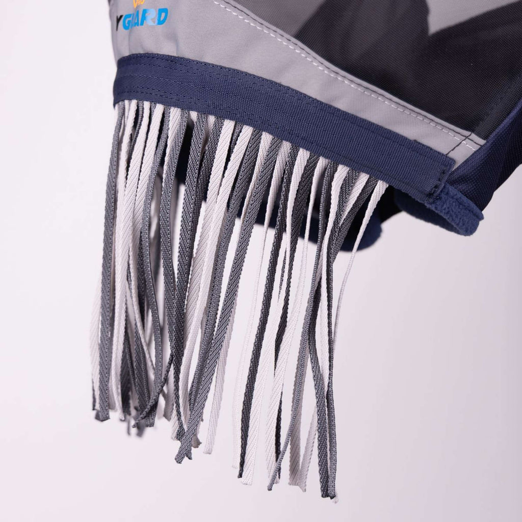 FlyGuard by Shires Máscara para Moscas Pro Fine Mesh con Agujero para Oreja & Flecos Nasales Navy