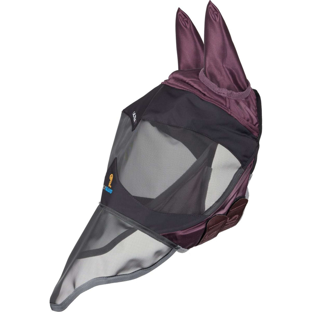 FlyGuard by Shires Máscara para Moscas Pro Deluxe con Orejas y Nariz Black Cherry
