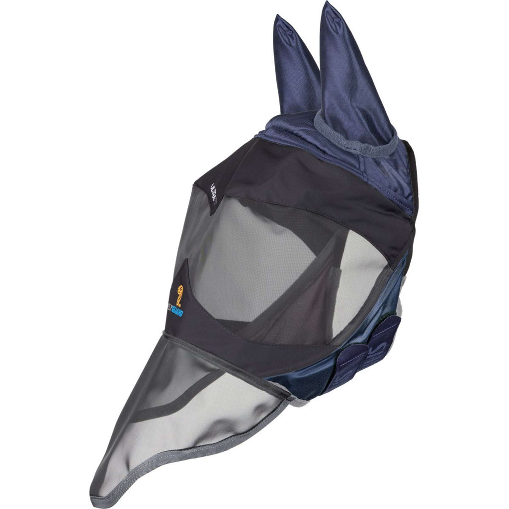 FlyGuard by Shires Máscara para Moscas Pro Deluxe con Orejas y Nariz Navy