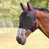 FlyGuard by Shires Máscara para Moscas Pro Deluxe con Orejas y Flecos Black Cherry