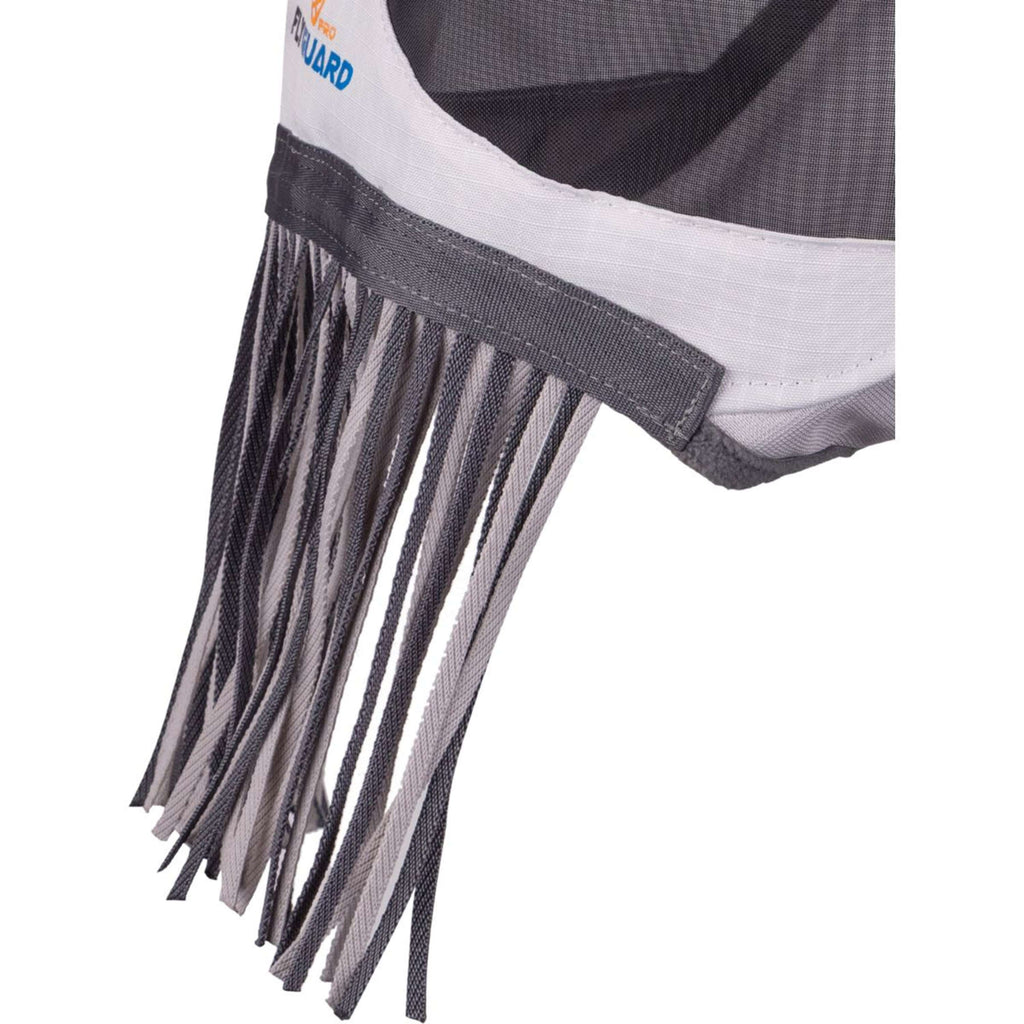 FlyGuard by Shires Máscara para Moscas Pro Sun Shade con Orejas y Flecos Blanco