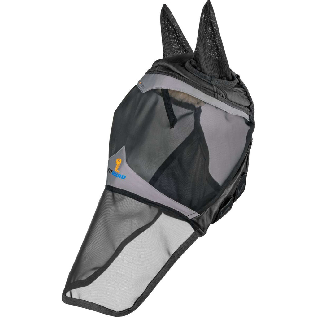 FlyGuard by Shires Máscara para Moscas Pro Fine Mesh con Orejas y Protector de Nariz Jet