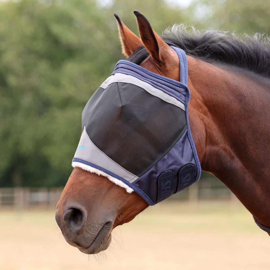 FlyGuard by Shires Máscara para Moscas Pro Fine Mesh Sin orejas Navy
