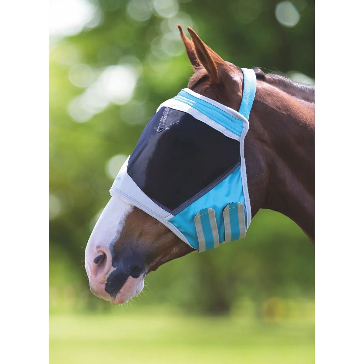 Shires Máscara Antimoscas Zonder Oren Mesh VerdeAzul
