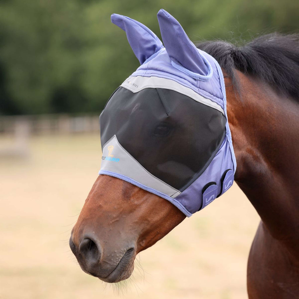 FlyGuard by Shires Máscara para Moscas Pro Fine Mesh con Orejas Sky