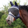 FlyGuard by Shires Máscara para Moscas Pro Fine Mesh con Orejas y Flecos Navy