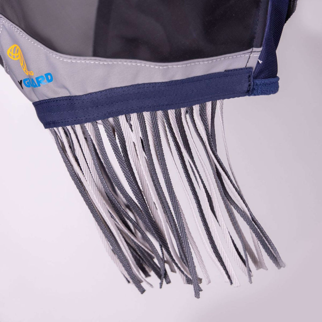 FlyGuard by Shires Máscara para Moscas Pro Fine Mesh con Orejas y Flecos Navy