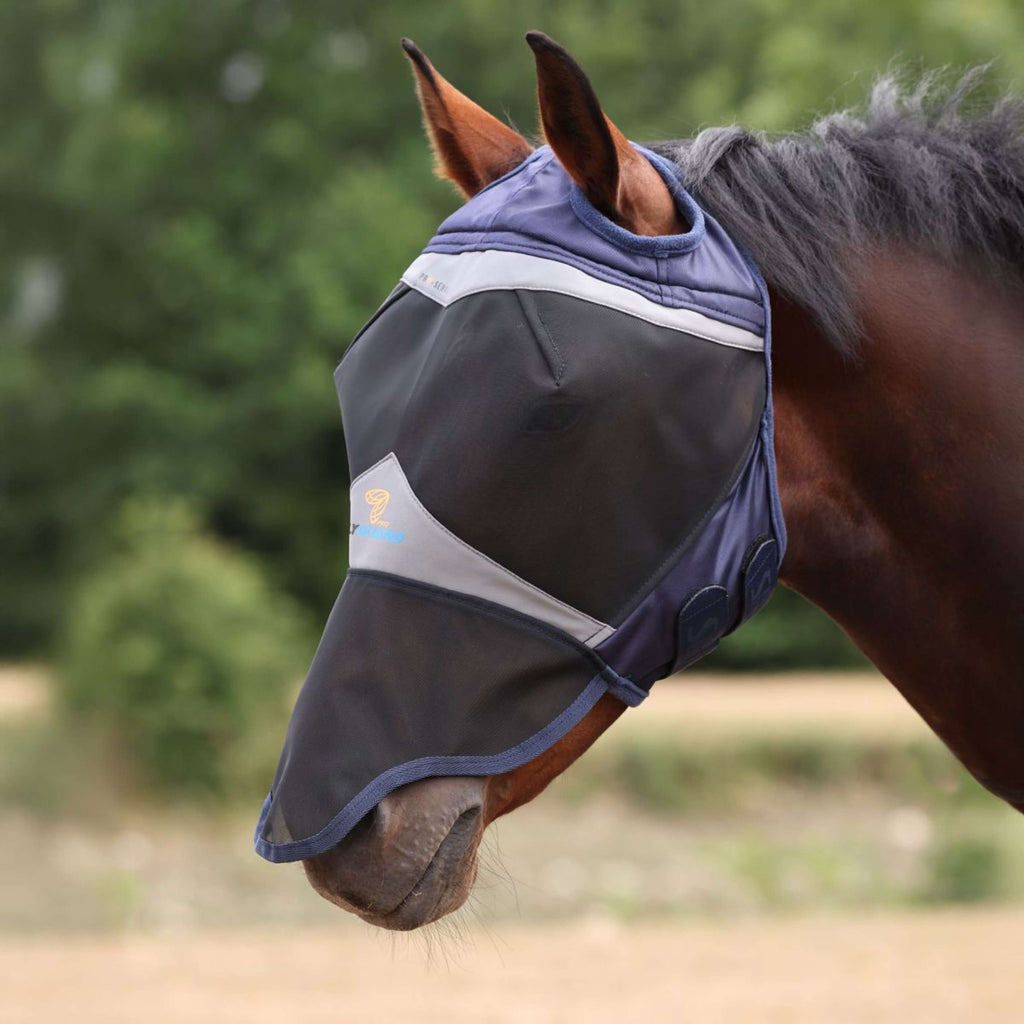 FlyGuard by Shires Máscara para Moscas Pro Fine Mesh met Ooruitsparing en Neusflap Navy