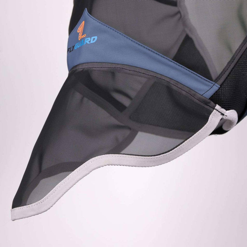 FlyGuard by Shires Máscara para Moscas Pro Air Motion con Orejas y Nariz Deep Airforce Blue