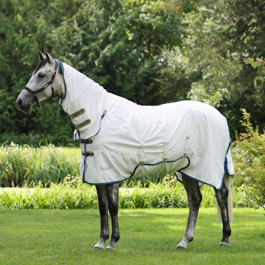 Tempest Plus by Shires Manta para Eczema Sweet-Itch Combo Blanco/Airforce