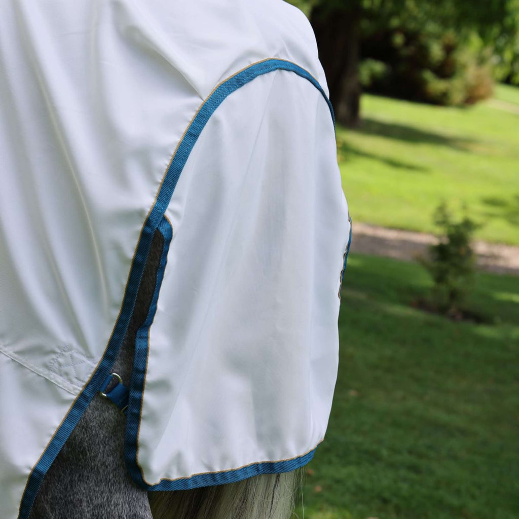 Tempest Plus by Shires Manta para Eczema Sweet-Itch Combo Blanco/Airforce