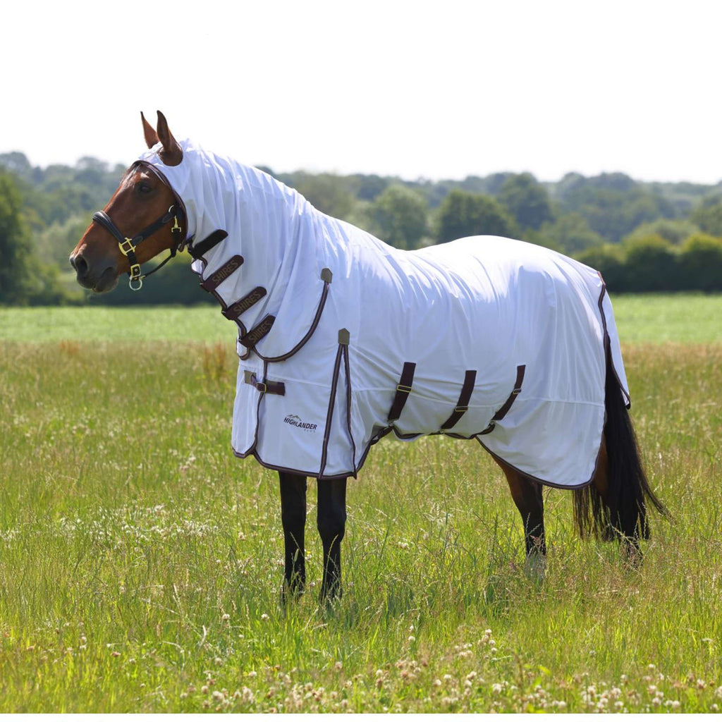 Highlander Plus by Shires Manta Antimoscas Combo Blanco/Black Cherry