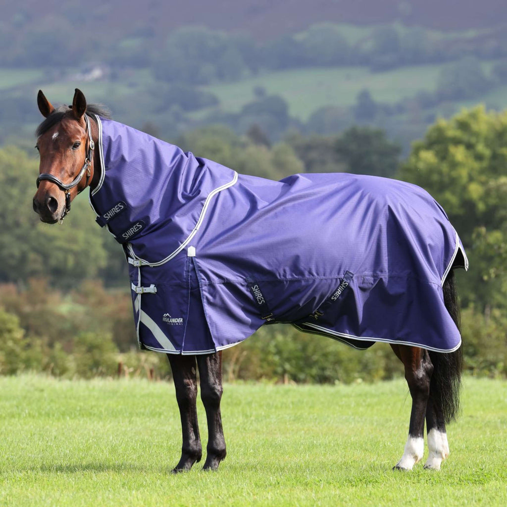 Manta impermeable Shires Original Lite 0g para exteriores con cuello Navy