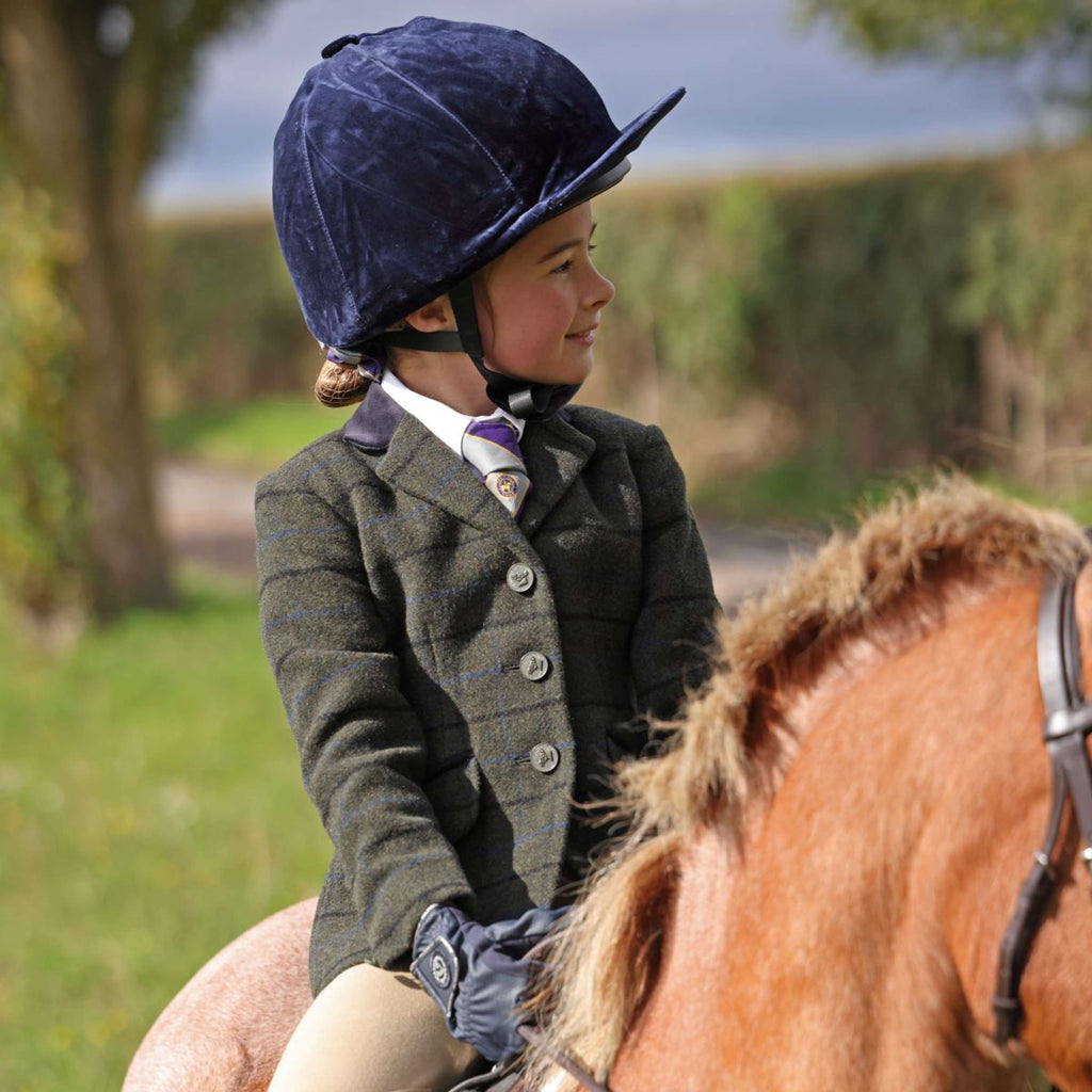 Aubrion by Shires Chaqueta de Competición Saratoga Niños Verde Oscuro Check