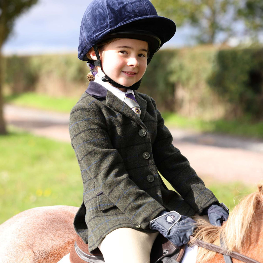Aubrion by Shires Chaqueta de Competición Saratoga Niños Verde Oscuro Check