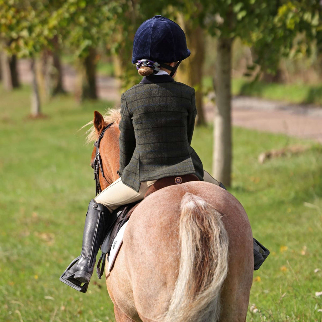 Aubrion by Shires Chaqueta de Competición Saratoga Niños Verde Oscuro Check