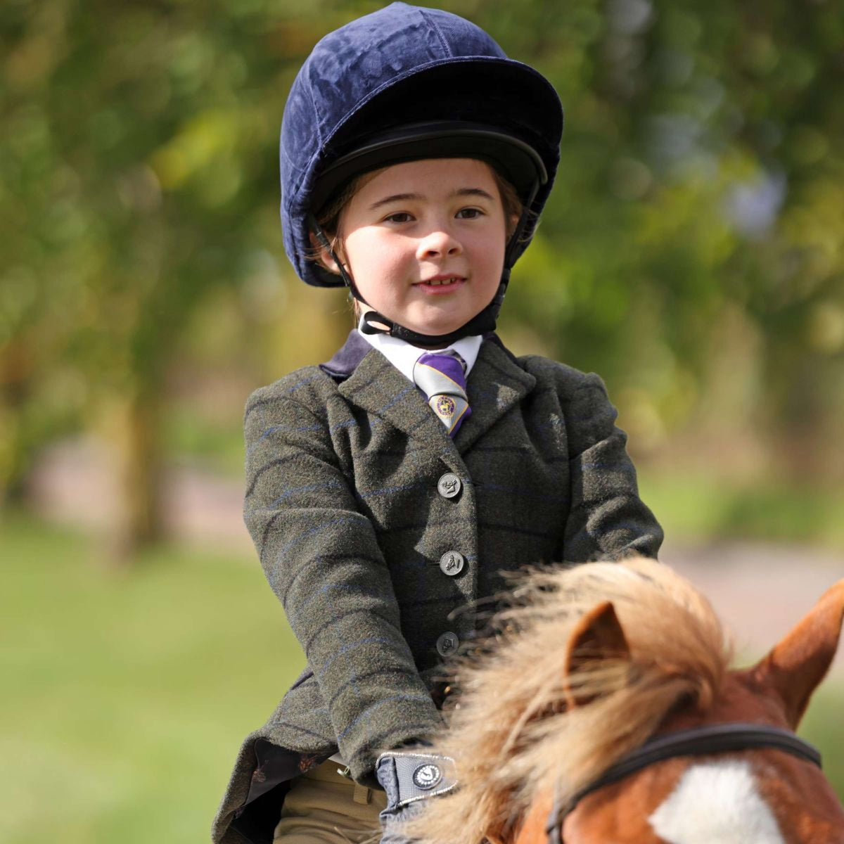 Aubrion by Shires Chaqueta de Competición Saratoga Niños Verde Oscuro Check
