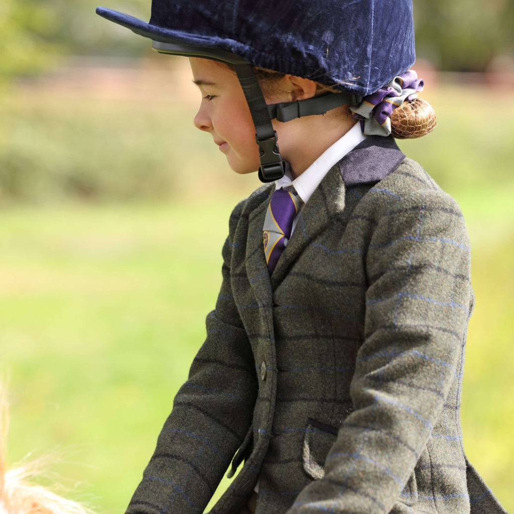 Aubrion by Shires Chaqueta de Competición Saratoga Niños Verde Oscuro Check