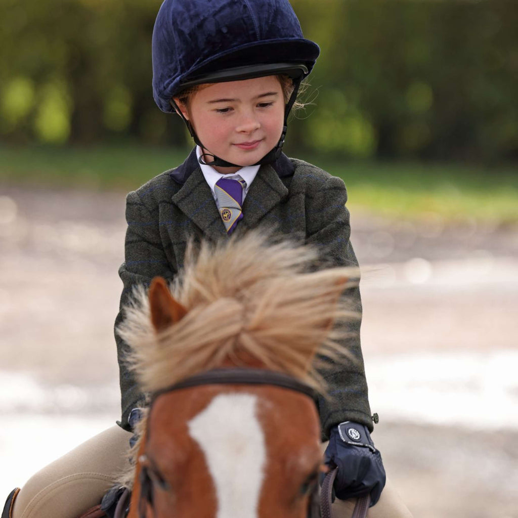 Aubrion by Shires Chaqueta de Competición Saratoga Niños Verde Oscuro Check