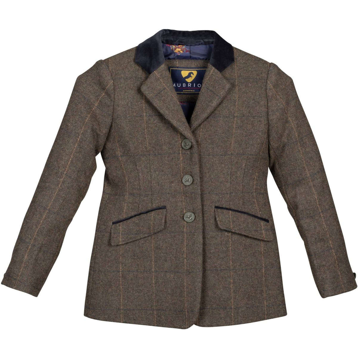 Aubrion by Shires Chaqueta de Competición Saratoga Niños Verde Check