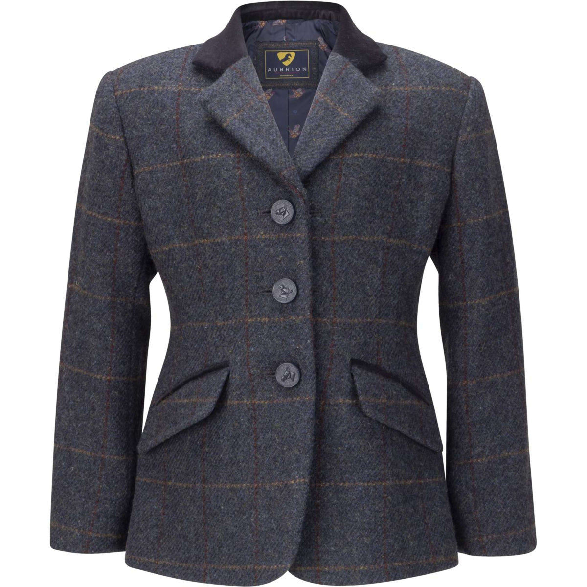 Aubrion by Shires Chaqueta de Competición Saratoga Niños Juniper Navy Check